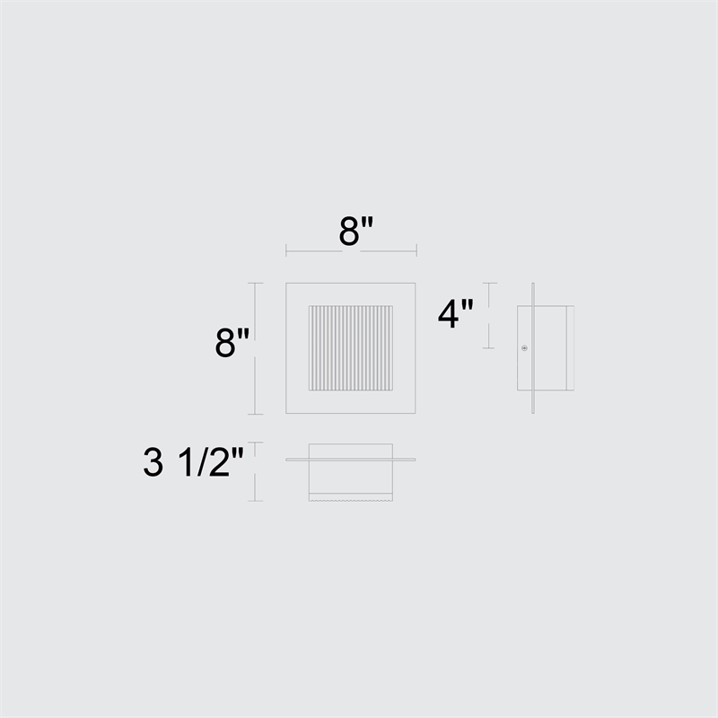 Alteck Miami 8 inch Aluminum LED Outdoor Wall Light Black