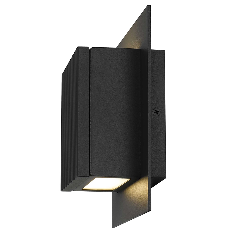 Alteck Miami 8 inch Aluminum LED Outdoor Wall Light Black