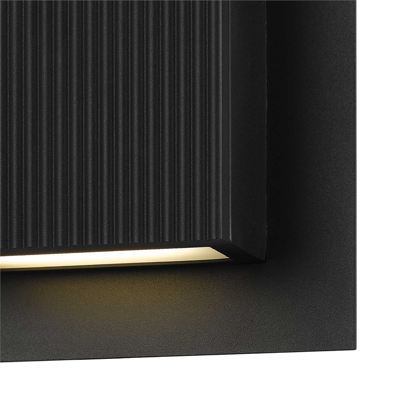 Alteck Miami 8 inch Aluminum LED Outdoor Wall Light Black