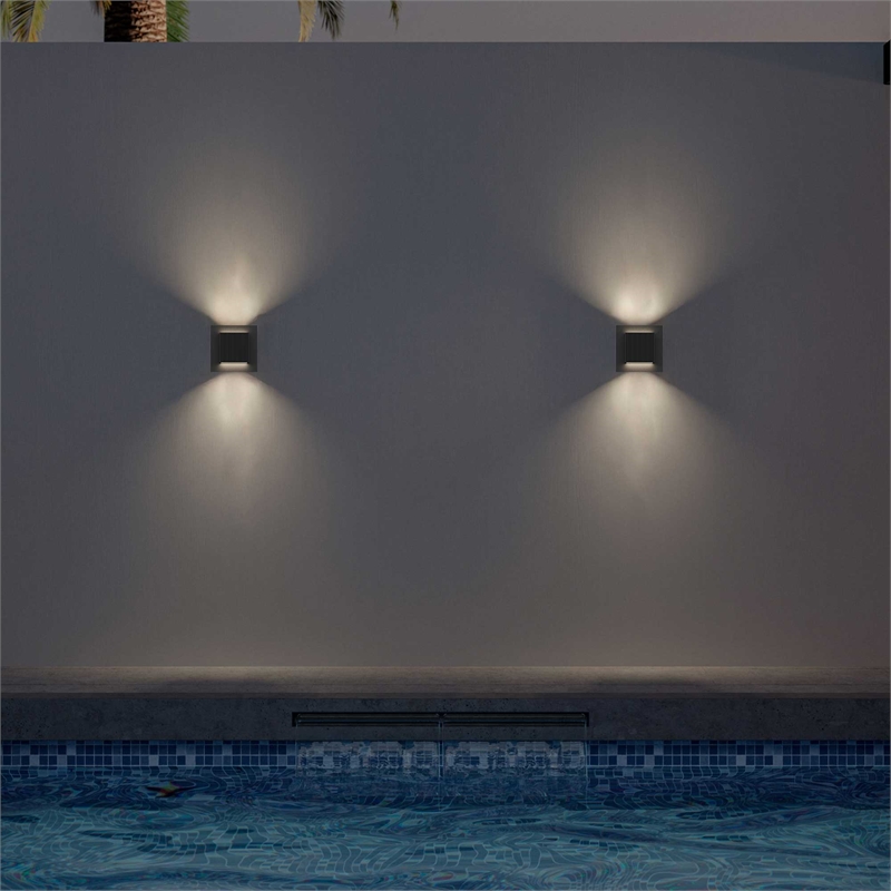 Alteck Miami 8 inch Aluminum LED Outdoor Wall Light Black