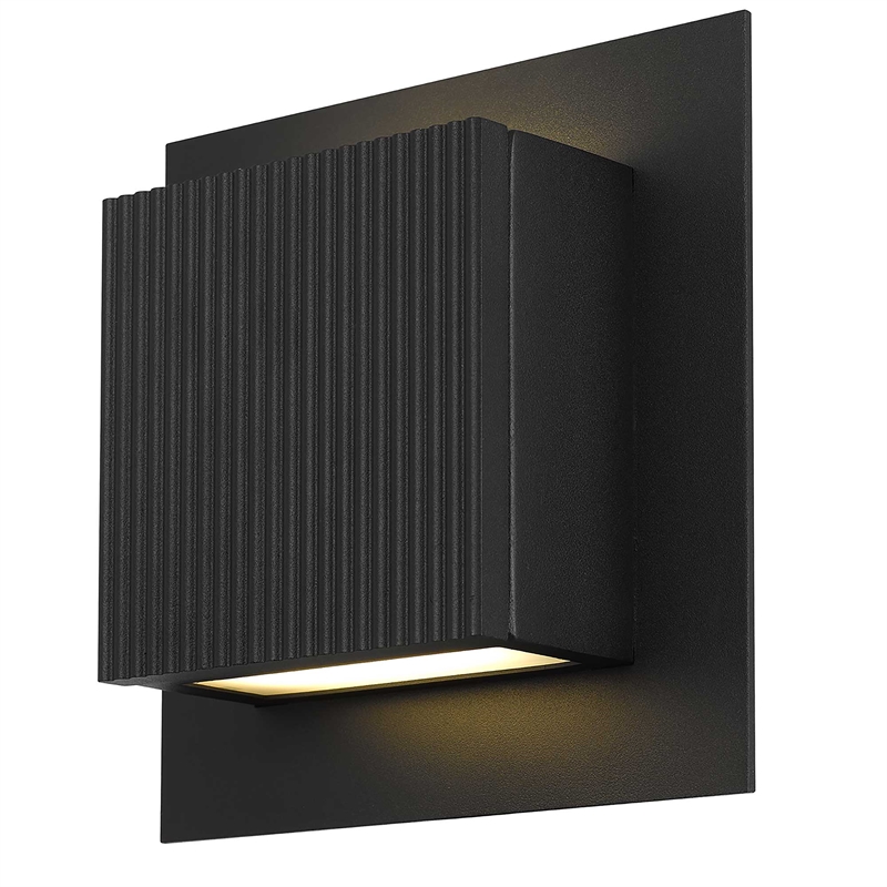 Alteck Miami 8 inch Aluminum LED Outdoor Wall Light Black