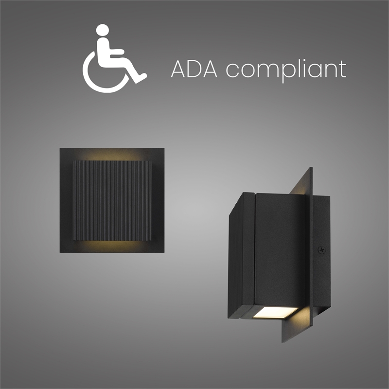 Alteck Miami 6.25 inch Aluminum LED Outdoor Wall Light Black