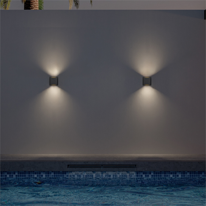 Alteck Miami 6.25 inch Aluminum LED Outdoor Wall Light Black