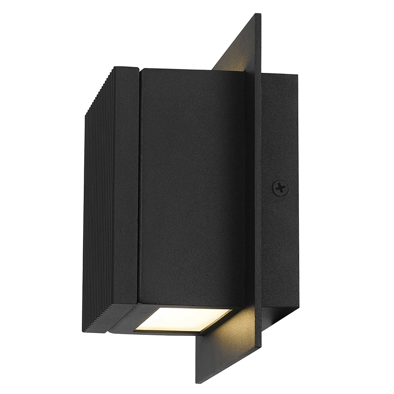 Alteck Miami 6.25 inch Aluminum LED Outdoor Wall Light Black