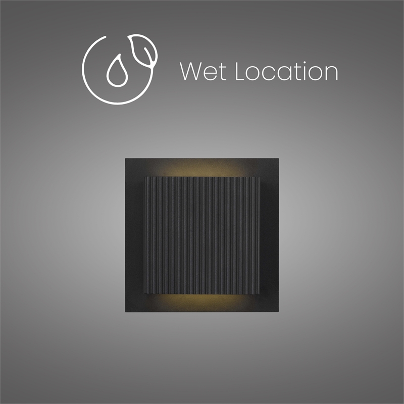 Alteck Miami 6.25 inch Aluminum LED Outdoor Wall Light Black