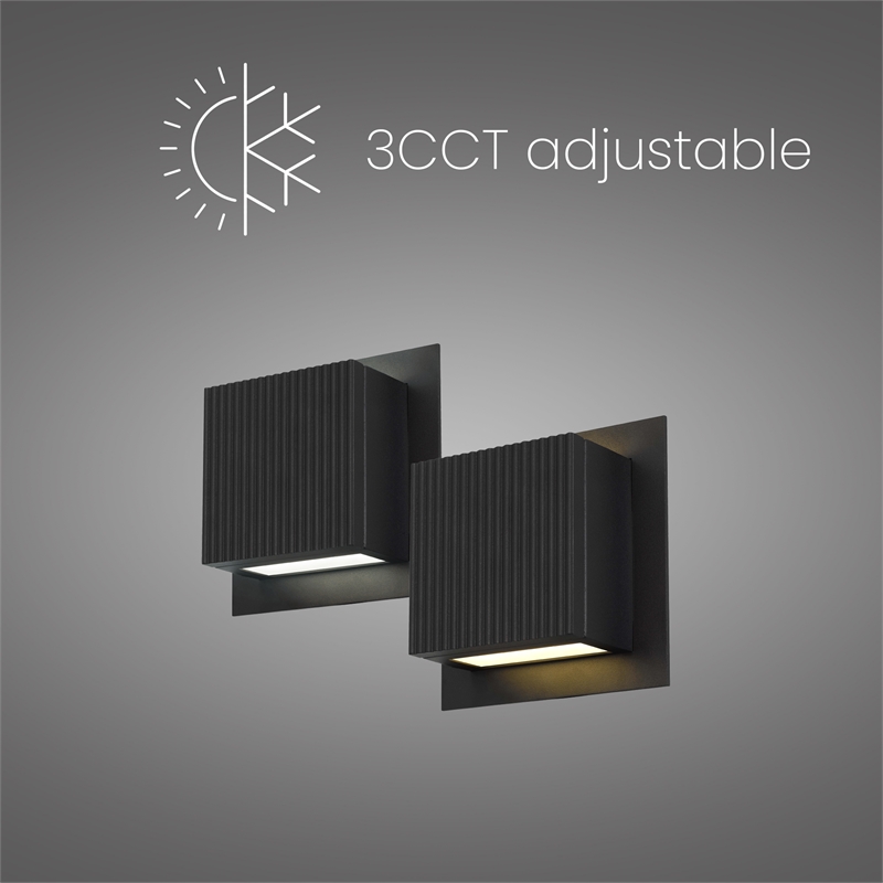 Alteck Miami 6.25 inch Aluminum LED Outdoor Wall Light Black