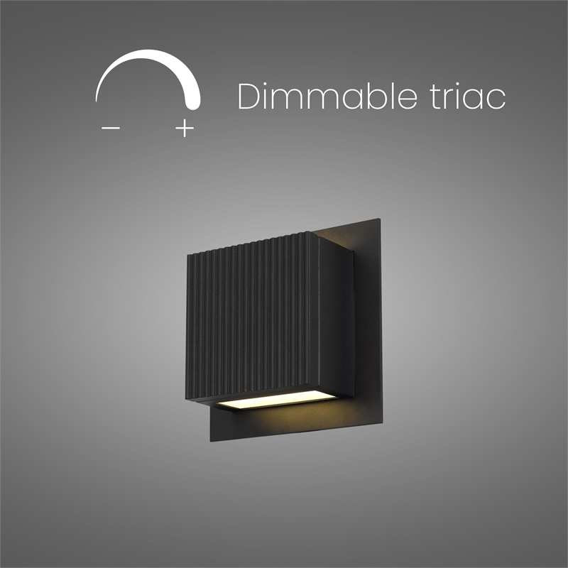 Alteck Miami 6.25 inch Aluminum LED Outdoor Wall Light Black