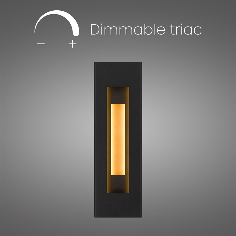 Alteck Layer 18 inch Aluminum LED Outdoor Wall Light Black & Brass