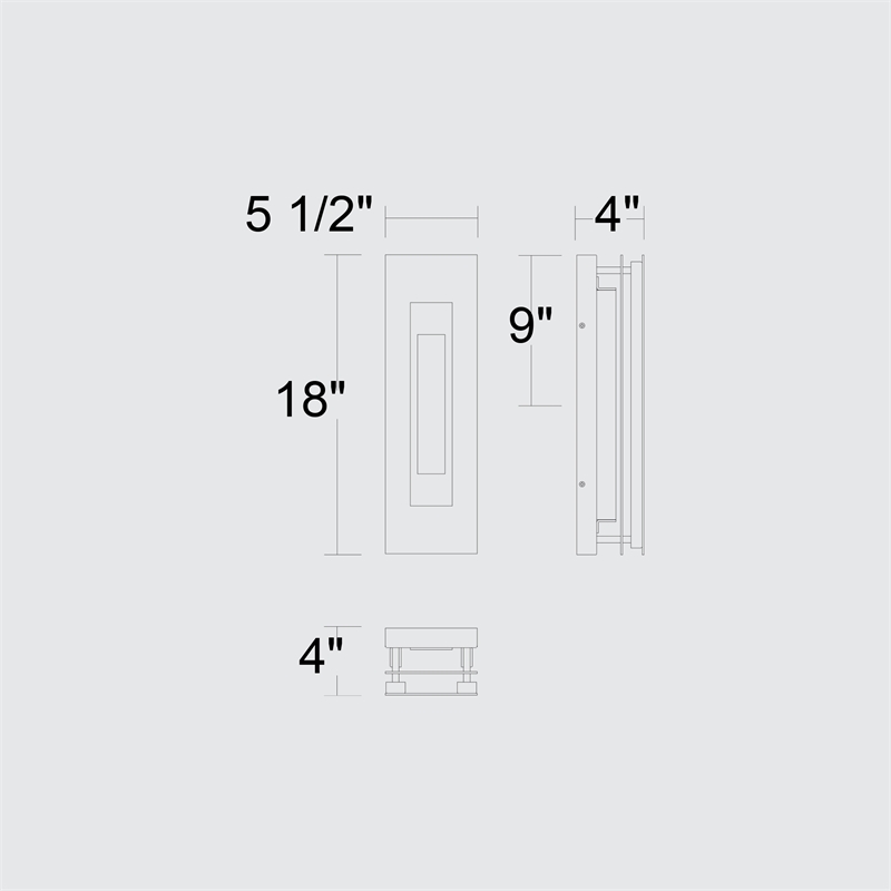 Alteck Layer 18 inch Aluminum LED Outdoor Wall Light Black & Brass