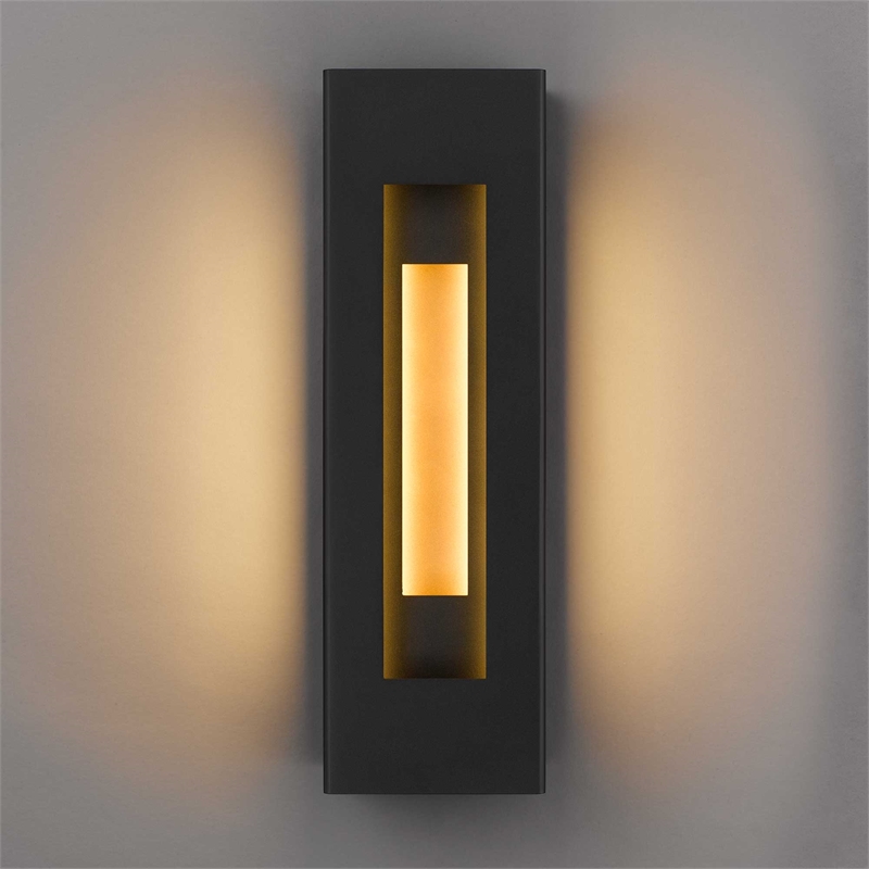 Alteck Layer 18 inch Aluminum LED Outdoor Wall Light Black & Brass