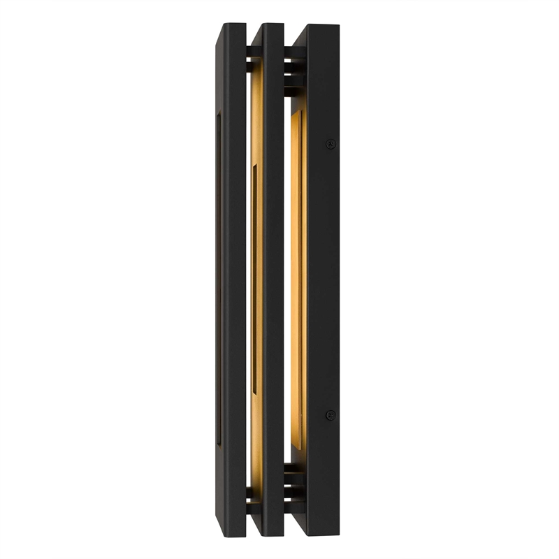 Alteck Layer 18 inch Aluminum LED Outdoor Wall Light Black & Brass