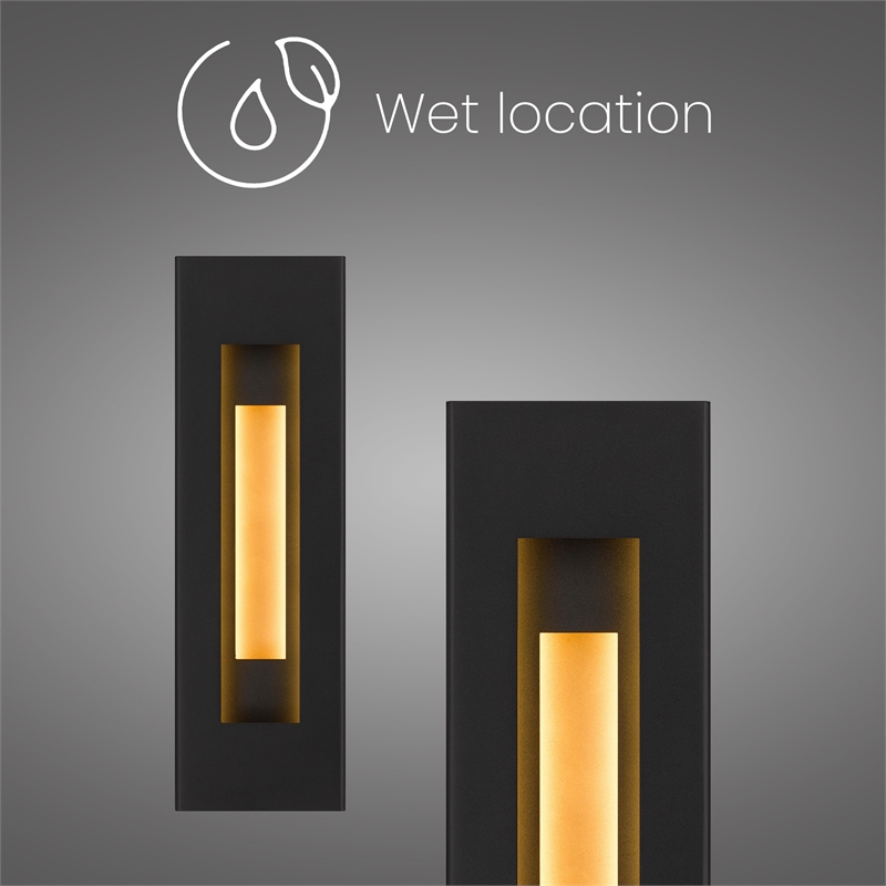 Alteck Layer 18 inch Aluminum LED Outdoor Wall Light Black & Brass