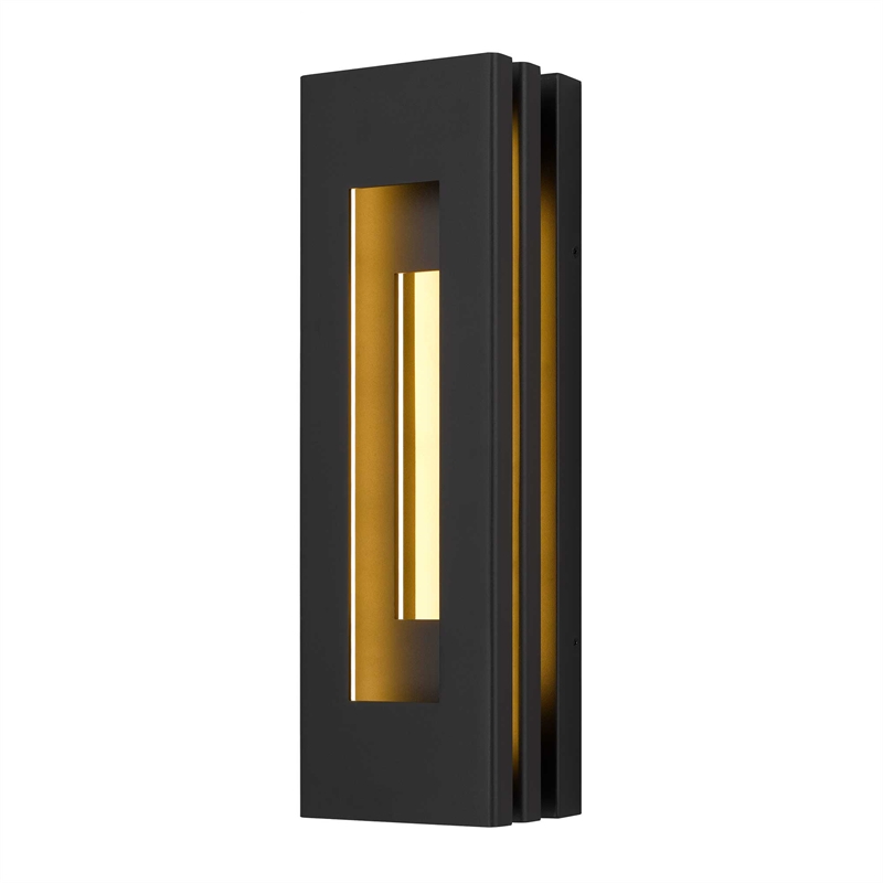 Alteck Layer 18 inch Aluminum LED Outdoor Wall Light Black & Brass