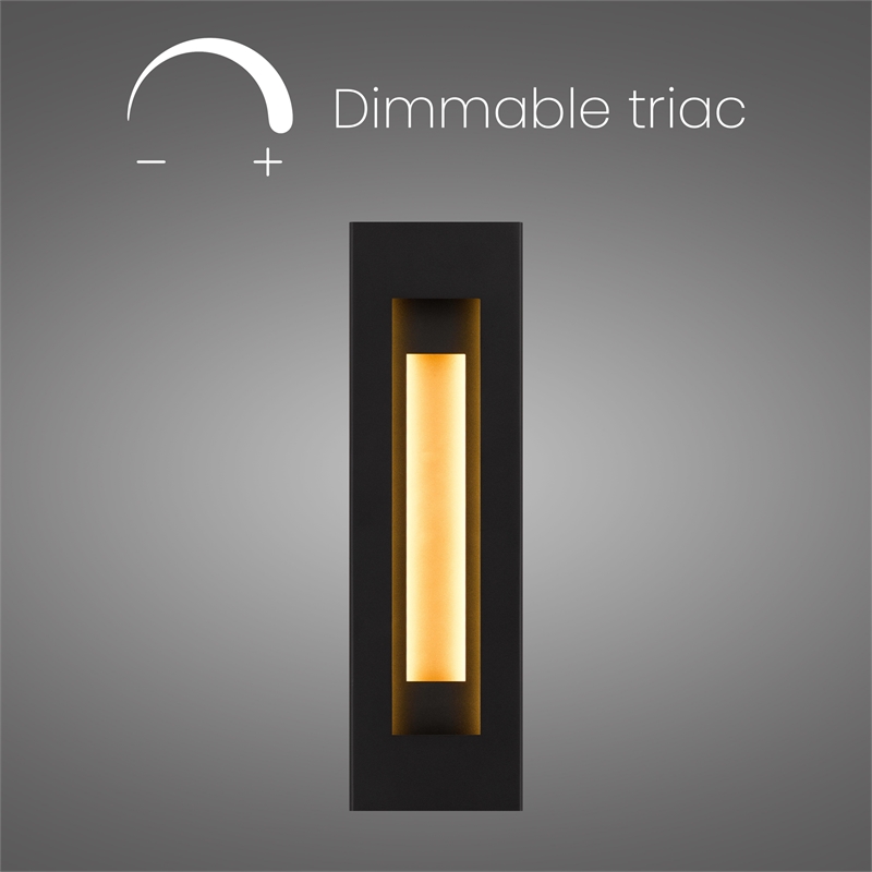Alteck Layer 22 inch Aluminum LED Outdoor Wall Light Black & Brass