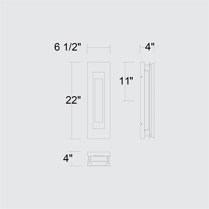Alteck Layer 22 inch Aluminum LED Outdoor Wall Light Black & Brass