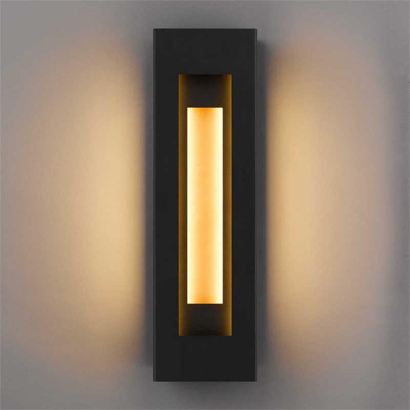 Alteck Layer 22 inch Aluminum LED Outdoor Wall Light Black & Brass