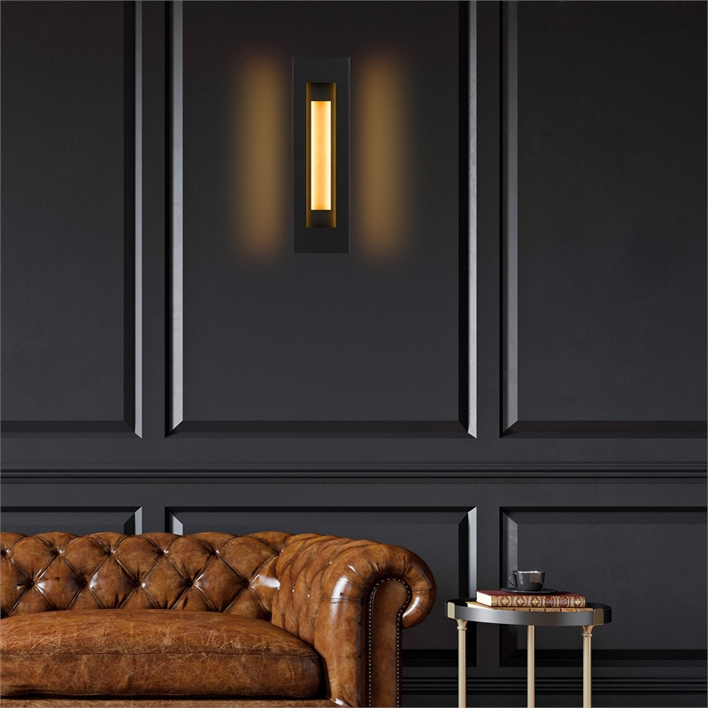 Alteck Layer 22 inch Aluminum LED Outdoor Wall Light Black & Brass