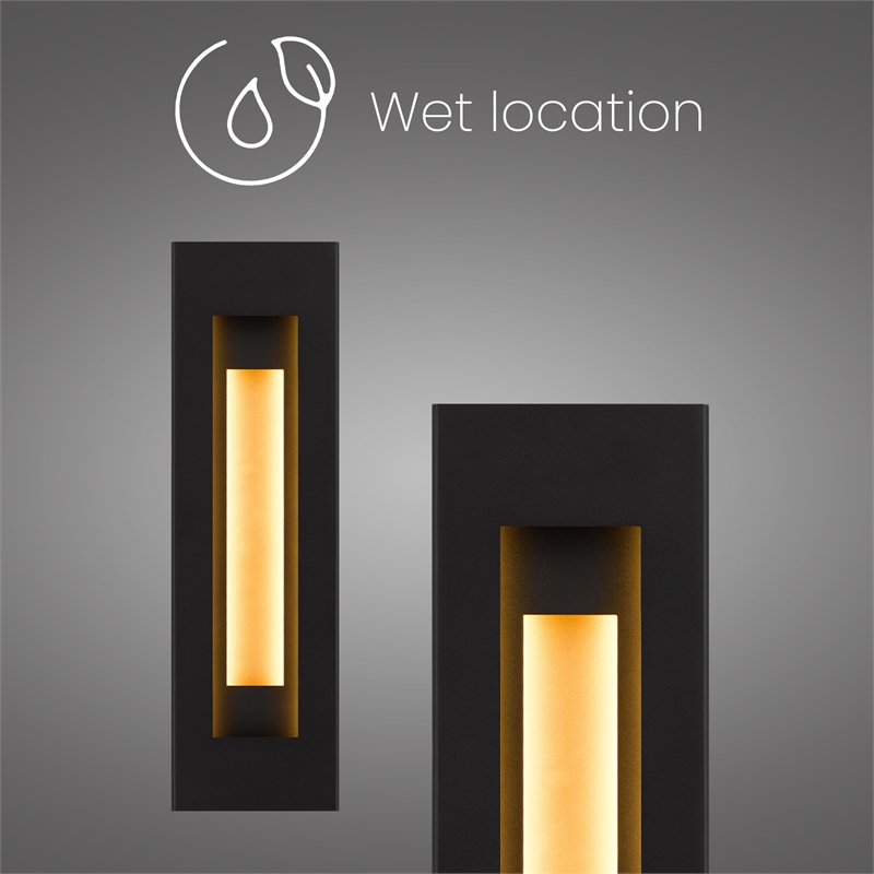 Alteck Layer 22 inch Aluminum LED Outdoor Wall Light Black & Brass