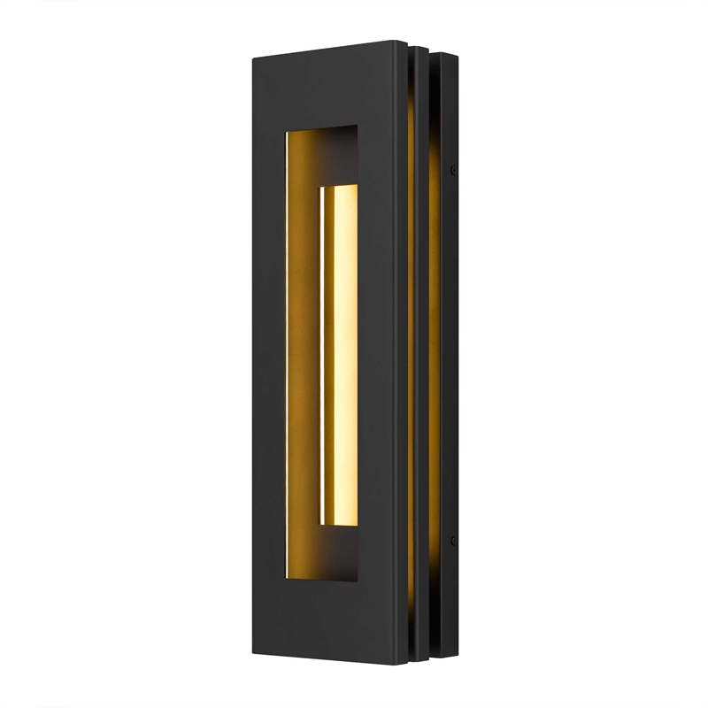 Alteck Layer 22 inch Aluminum LED Outdoor Wall Light Black & Brass