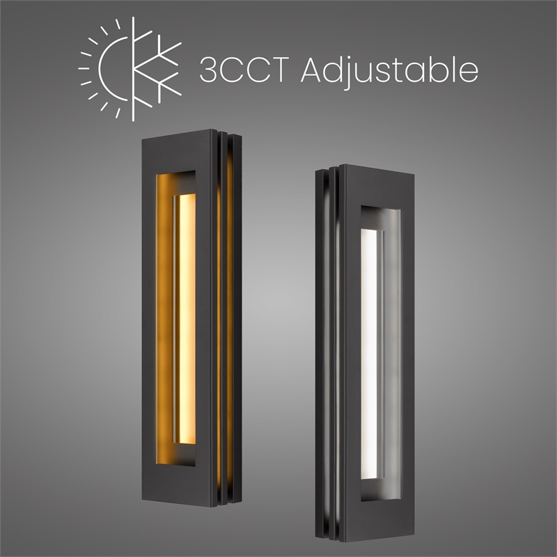 Alteck Layer 30 inch Aluminum LED Outdoor Wall Light Black & Brass