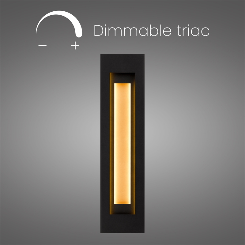 Alteck Layer 30 inch Aluminum LED Outdoor Wall Light Black & Brass