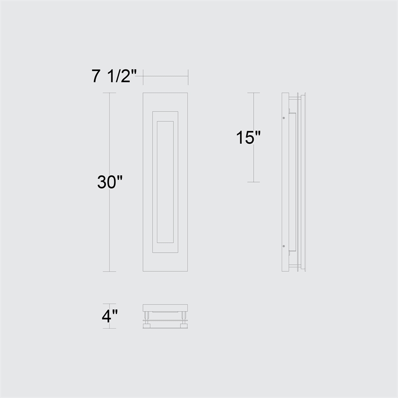 Alteck Layer 30 inch Aluminum LED Outdoor Wall Light Black & Brass
