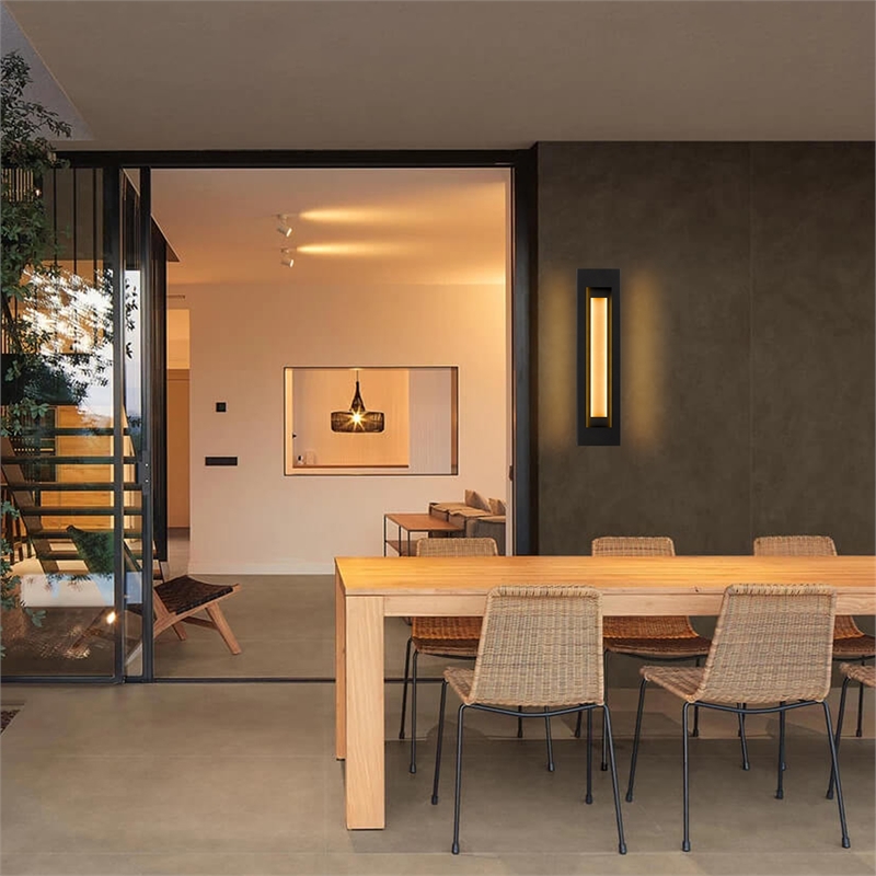 Alteck Layer 30 inch Aluminum LED Outdoor Wall Light Black & Brass