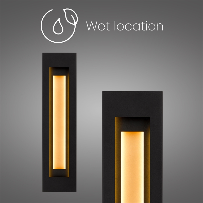 Alteck Layer 30 inch Aluminum LED Outdoor Wall Light Black & Brass