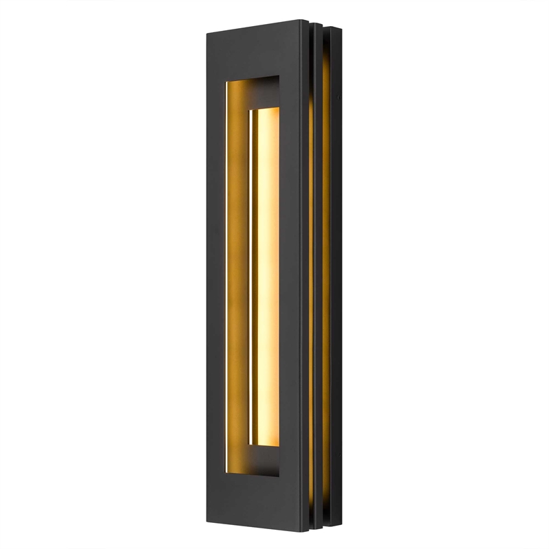 Alteck Layer 30 inch Aluminum LED Outdoor Wall Light Black & Brass