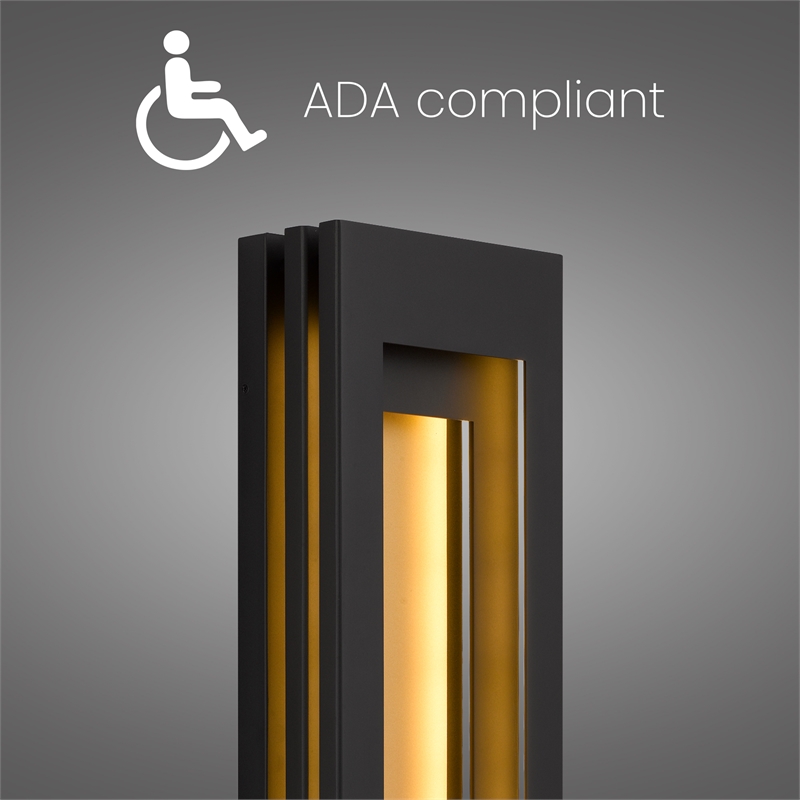 Alteck Layer 38 inch Aluminum LED Outdoor Wall Light Black & Brass
