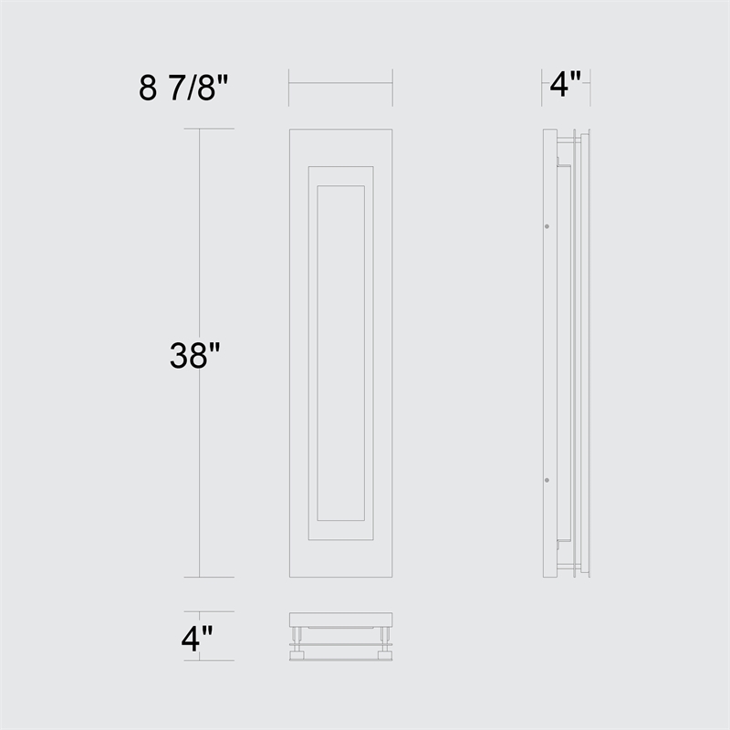 Alteck Layer 38 inch Aluminum LED Outdoor Wall Light Black & Brass