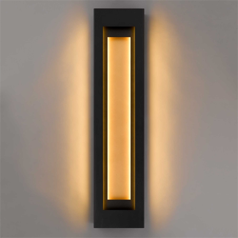 Alteck Layer 38 inch Aluminum LED Outdoor Wall Light Black & Brass