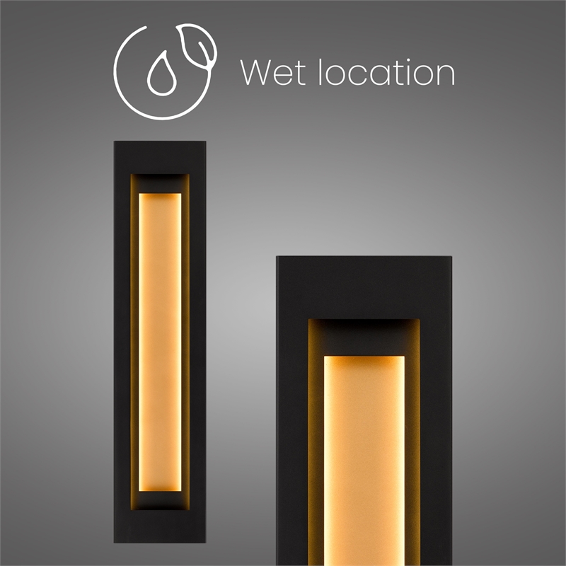 Alteck Layer 38 inch Aluminum LED Outdoor Wall Light Black & Brass