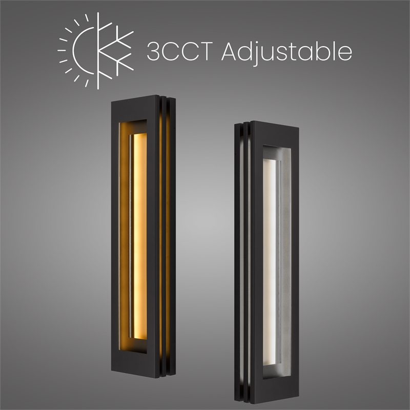 Alteck Layer 38 inch Aluminum LED Outdoor Wall Light Black & Brass