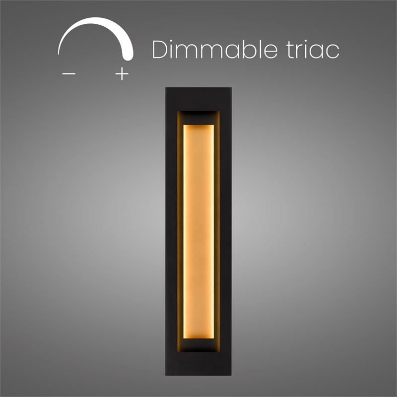 Alteck Layer 38 inch Aluminum LED Outdoor Wall Light Black & Brass