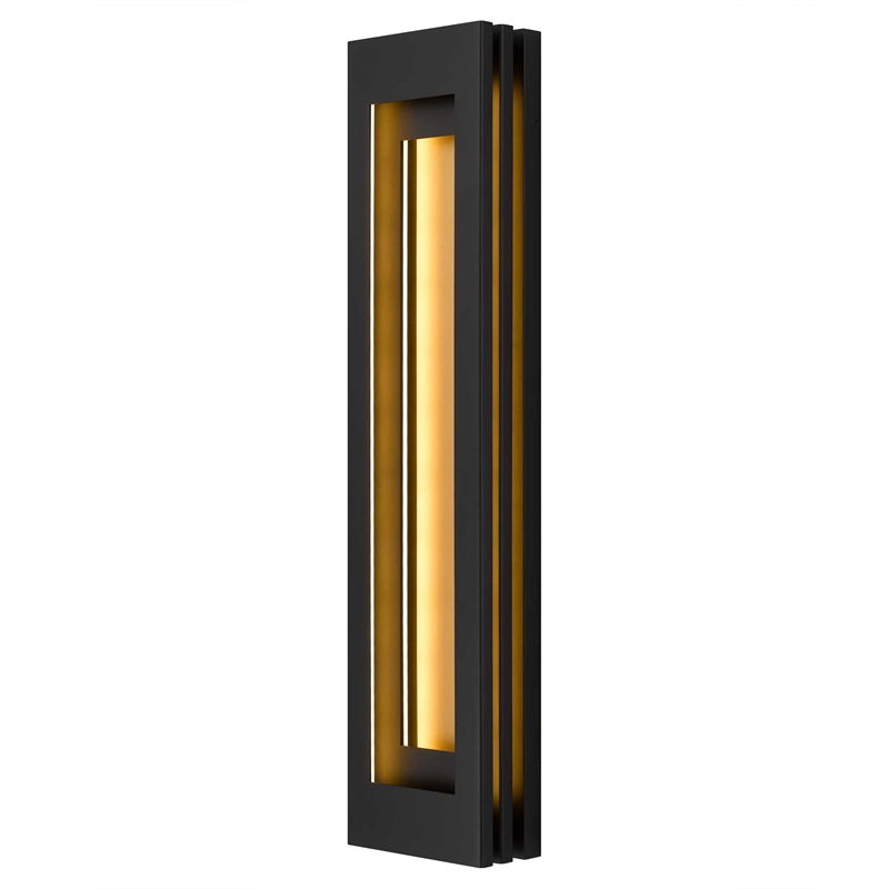 Alteck Layer 38 inch Aluminum LED Outdoor Wall Light Black & Brass