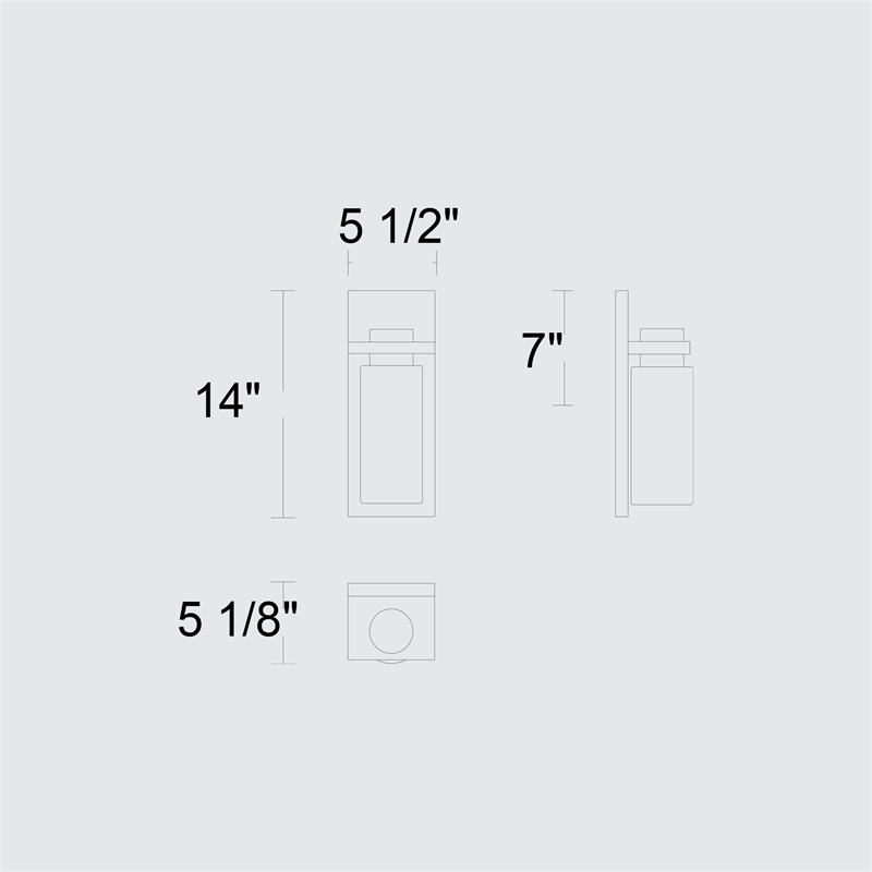 Alteck Kast 19 inch Aluminum LED Outdoor Wall Light Dark Bronze