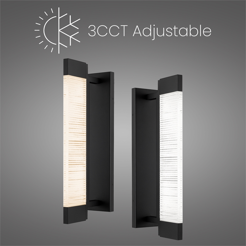 Alteck Solice 20 inch Aluminum LED Outdoor Wall Light Black
