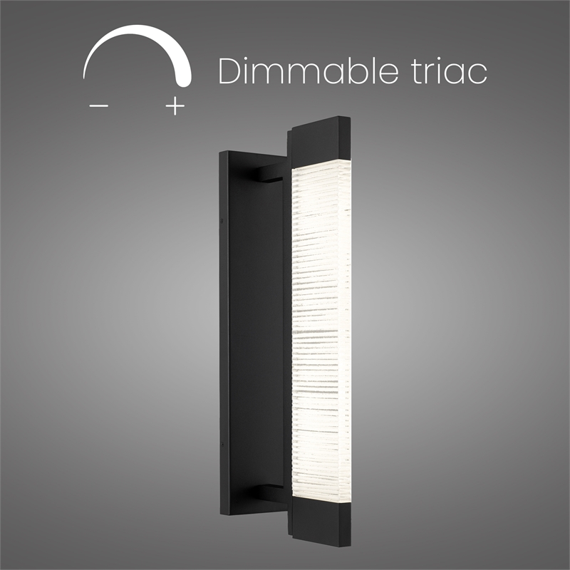 Alteck Solice 20 inch Aluminum LED Outdoor Wall Light Black
