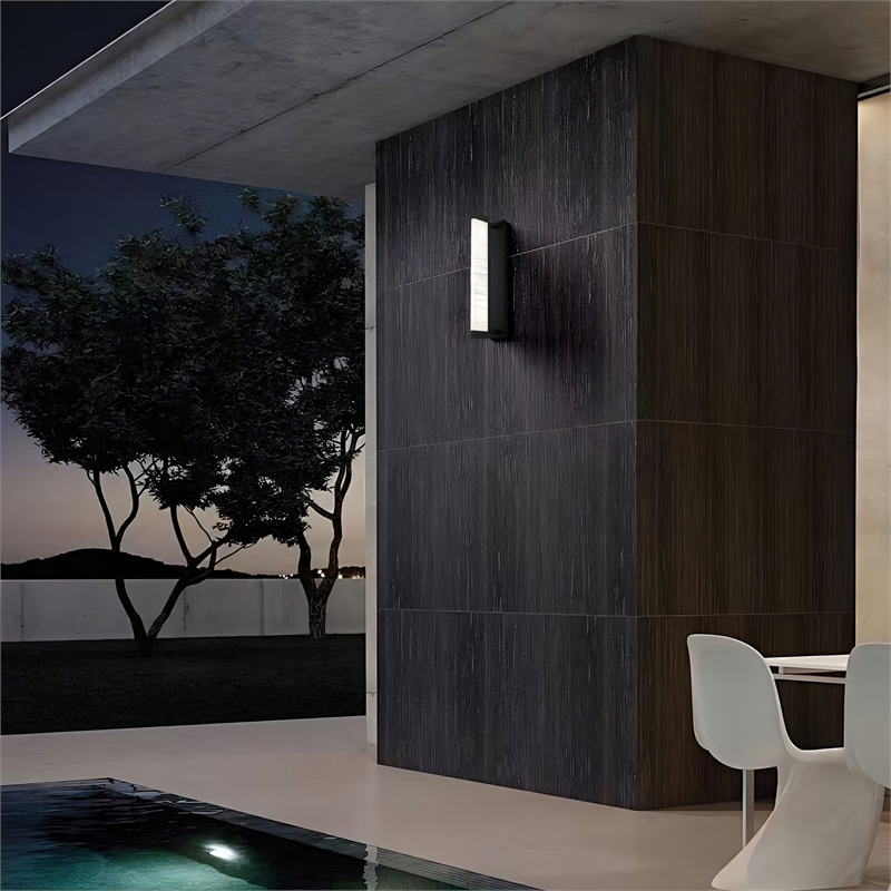 Alteck Solice 20 inch Aluminum LED Outdoor Wall Light Black