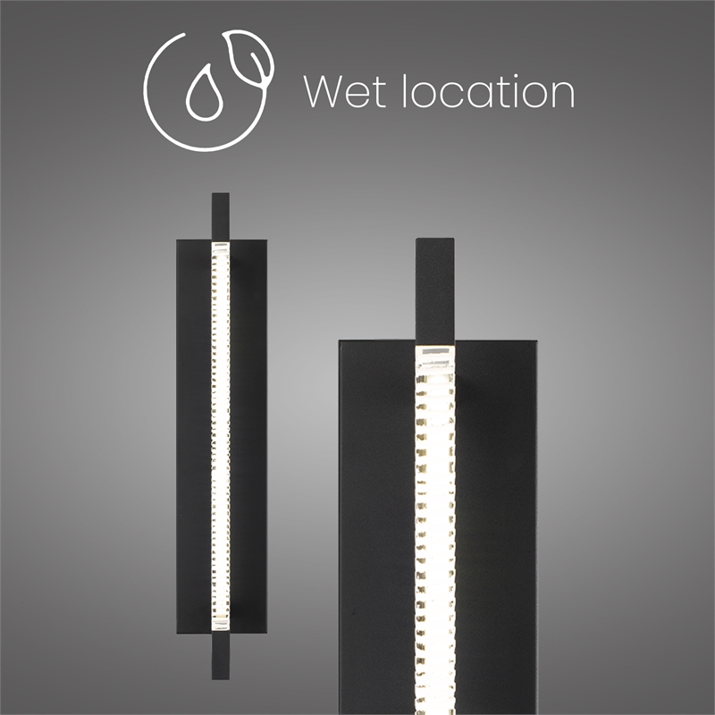 Alteck Solice 20 inch Aluminum LED Outdoor Wall Light Black