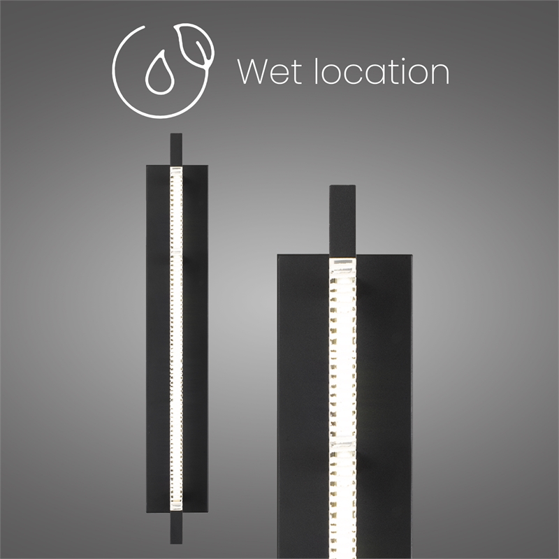 Alteck Solice 26 inch Aluminum LED Outdoor Wall Light Black