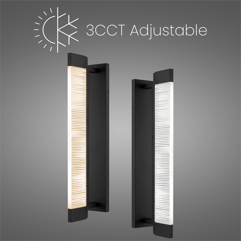 Alteck Solice 26 inch Aluminum LED Outdoor Wall Light Black