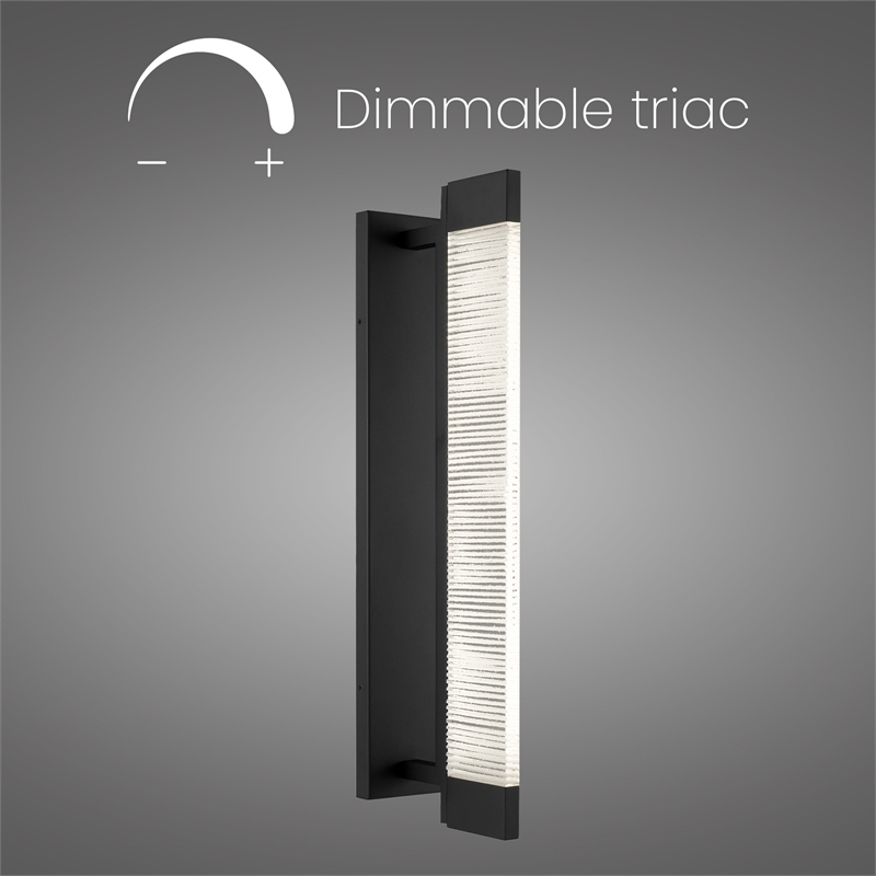Alteck Solice 26 inch Aluminum LED Outdoor Wall Light Black