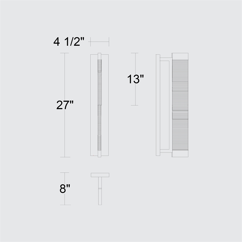 Alteck Solice 26 inch Aluminum LED Outdoor Wall Light Black