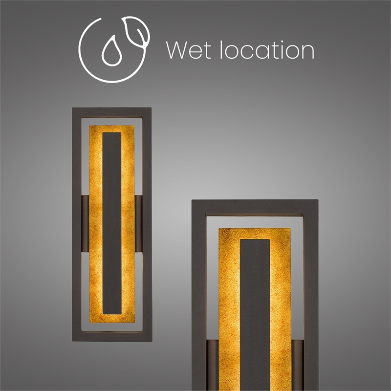 Alteck Panels 20 inch Aluminum LED Outdoor Wall Light in Bronze