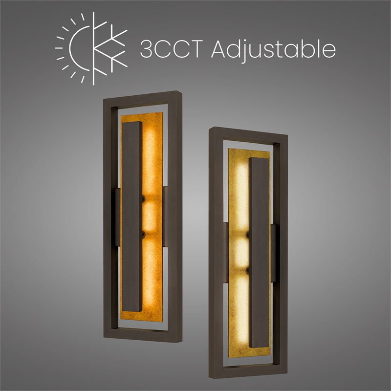 Alteck Panels 20 inch Aluminum LED Outdoor Wall Light in Bronze
