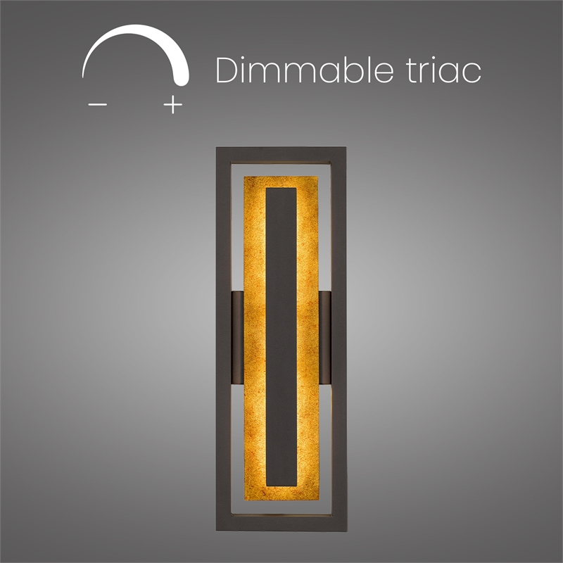 Alteck Panels 20 inch Aluminum LED Outdoor Wall Light in Bronze