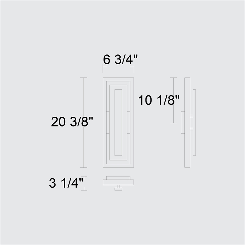 Alteck Panels 20 inch Aluminum LED Outdoor Wall Light in Bronze