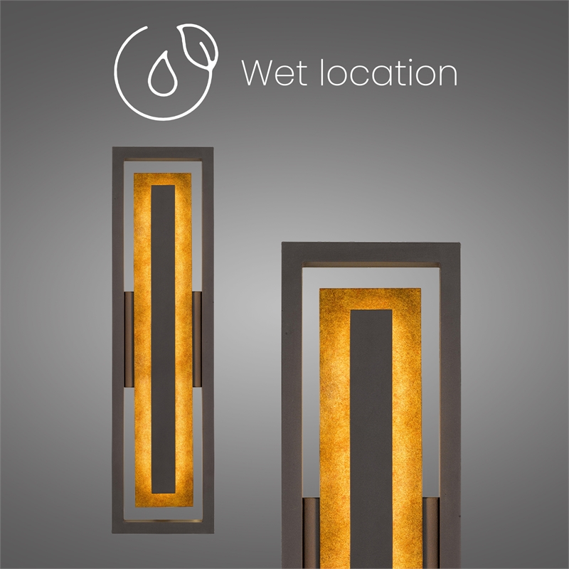 Alteck Panels 26 inch Aluminum LED Outdoor Wall Light in Bronze